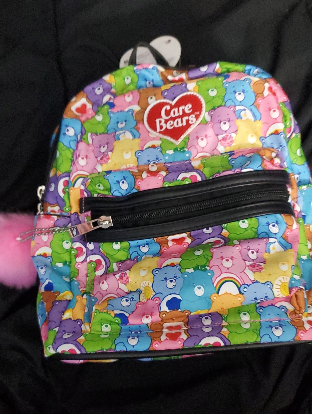Care Bears Rainbow Plush Charm Kids Backpack - Multicolor Bear Print